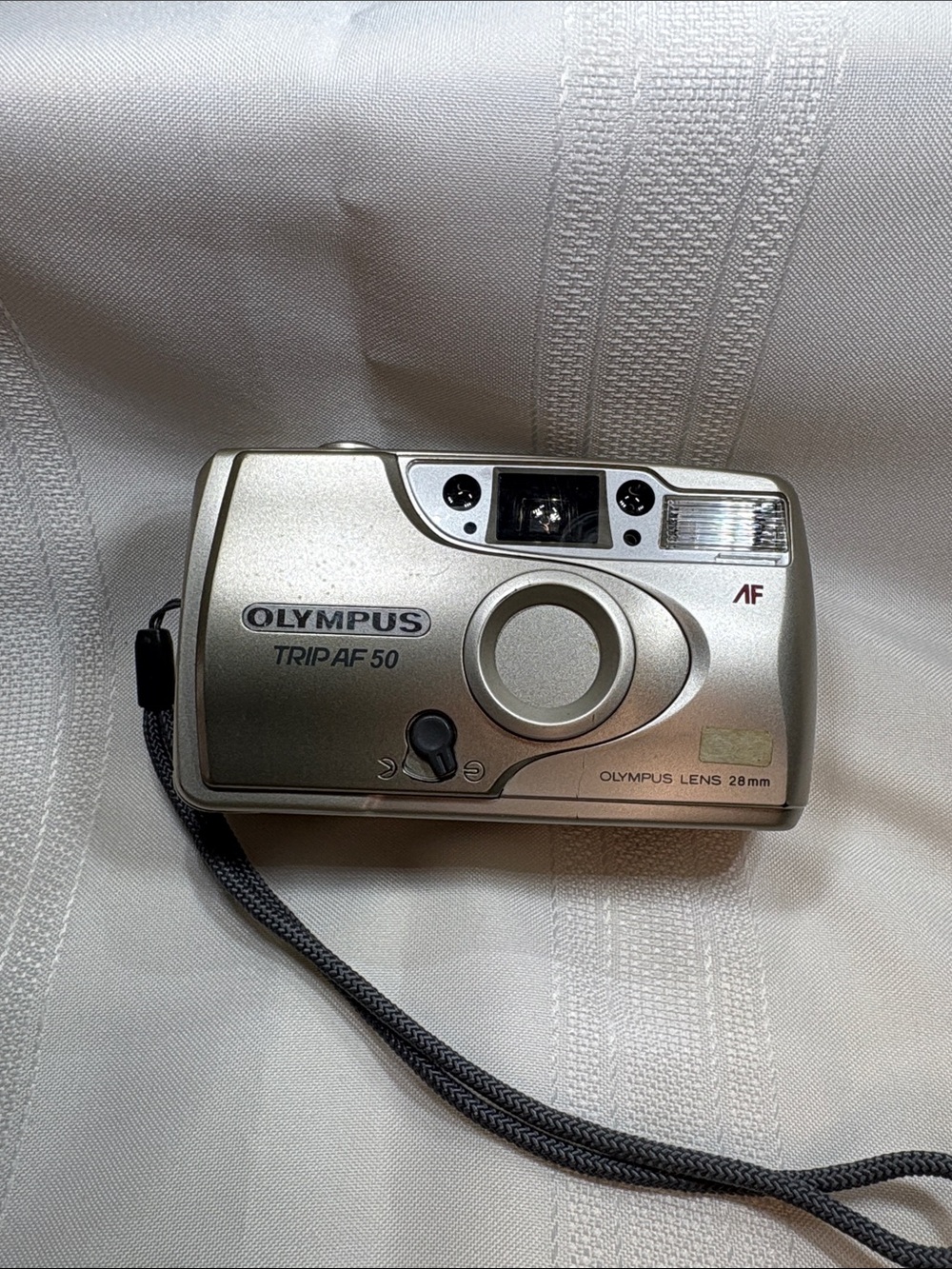 Olympus Silver Point-and-Shoot 35mm Trip AF 50 Camera
